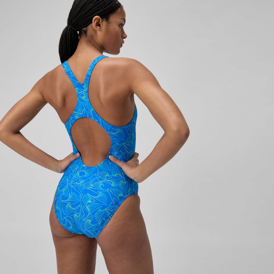 Women's Hyperboom Medalist Allover Print Swimsuit Blue