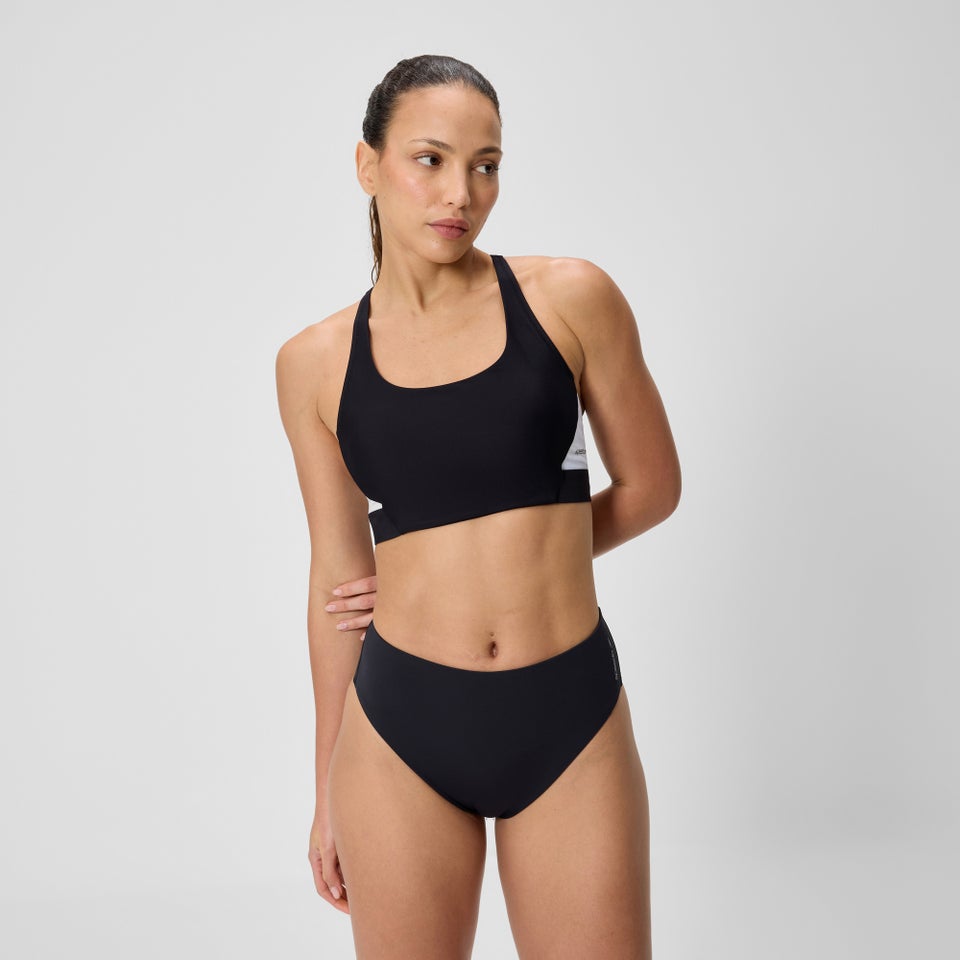 Women's Colourblock Bikini Top Black/White