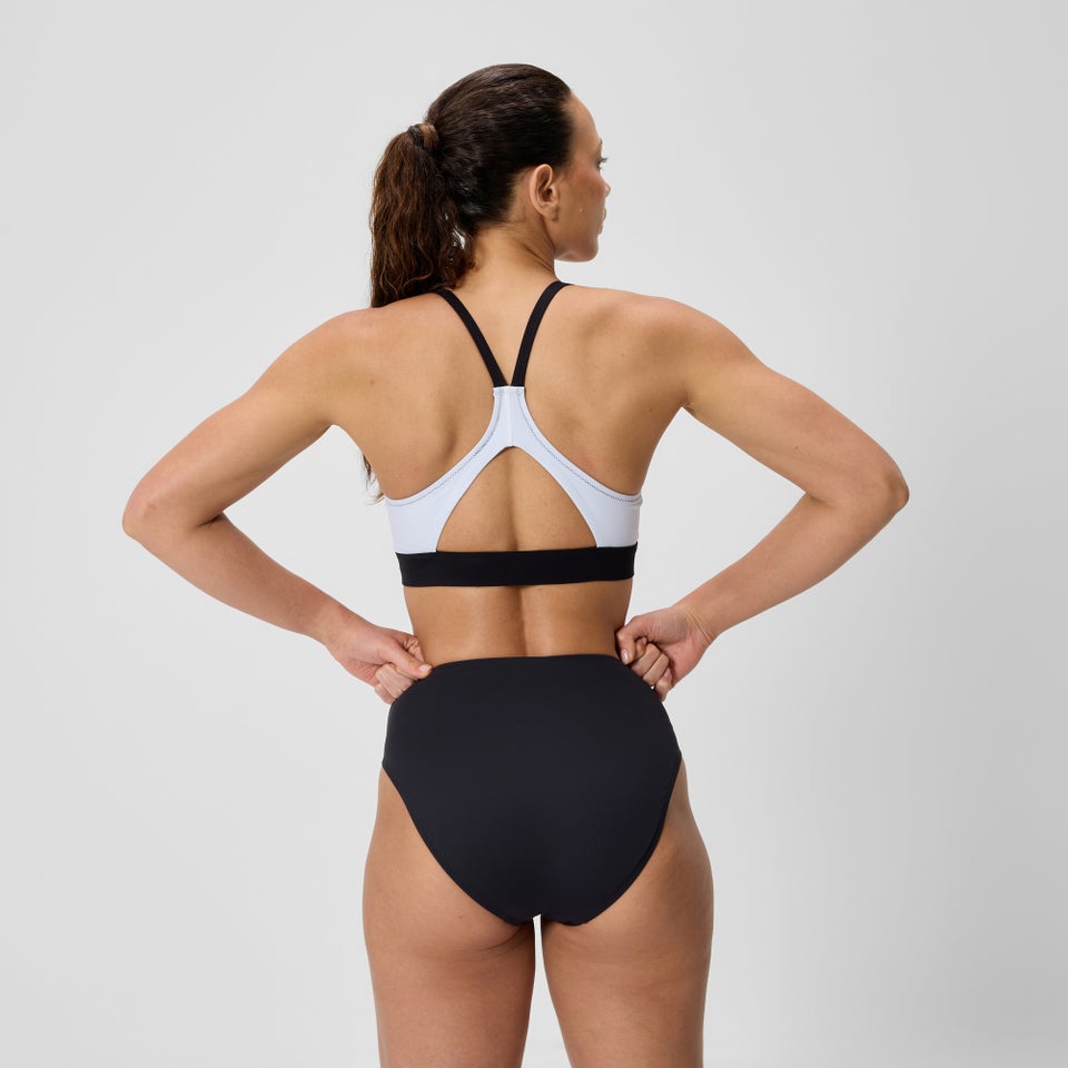 Women's Colourblock Bikini Top Black/White