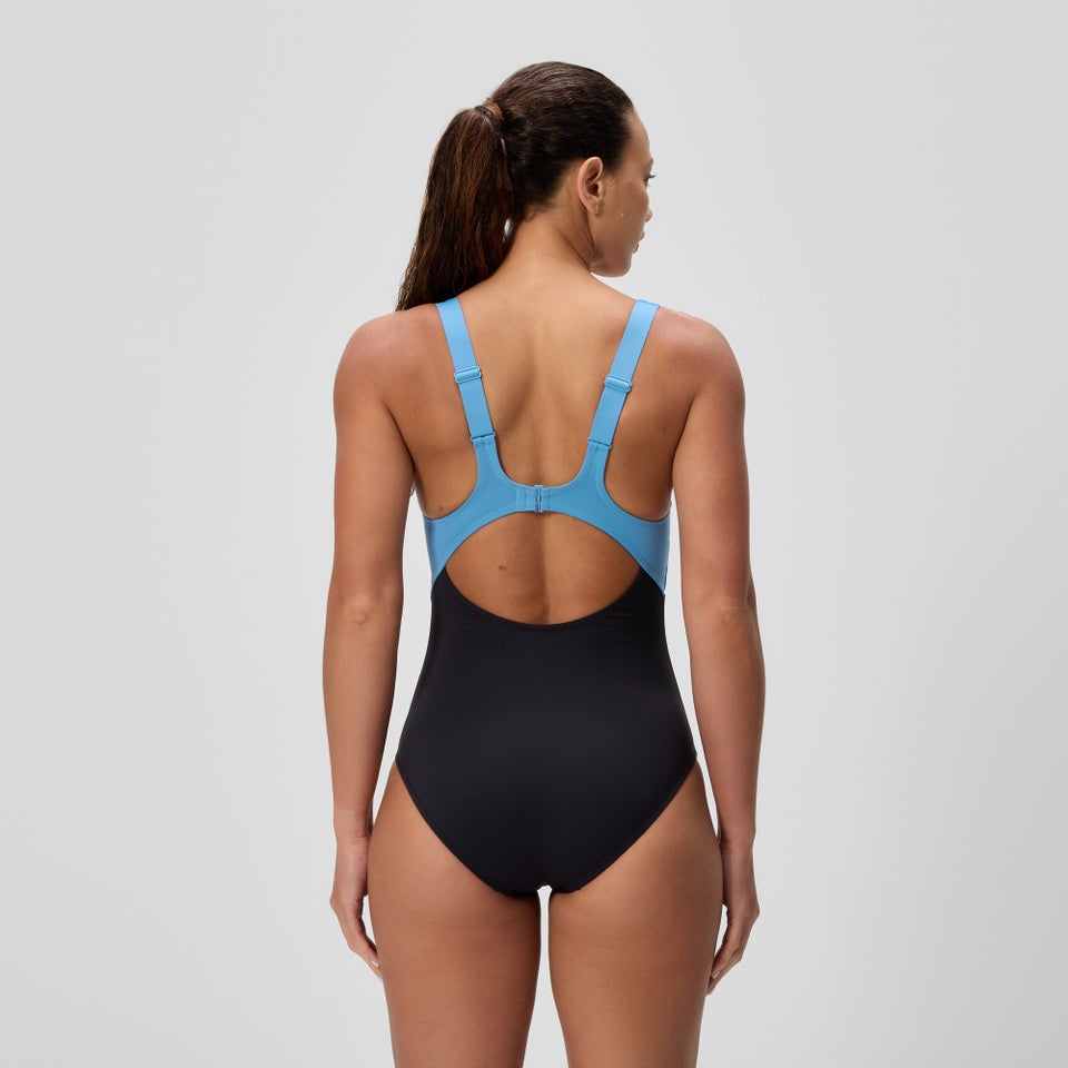 Women's Sculpture Butterfly Back Swimsuit Blue/Black