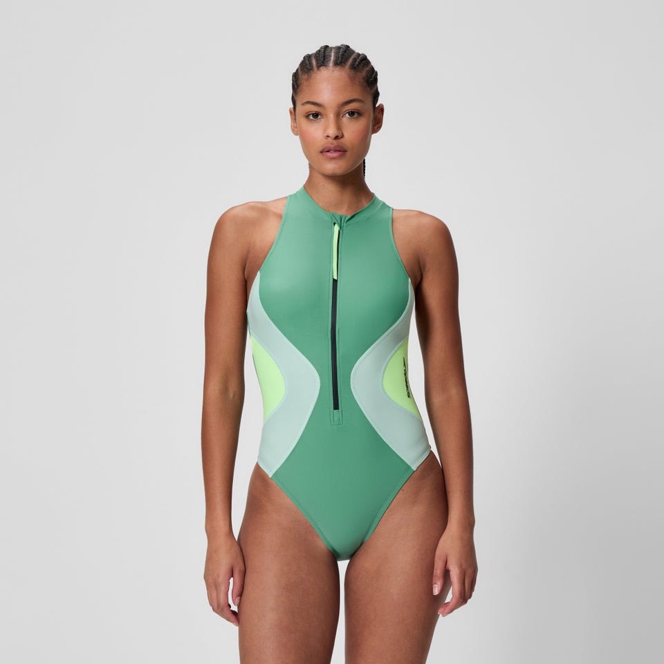 Women's Ocean Flex Zip Swimsuit Green