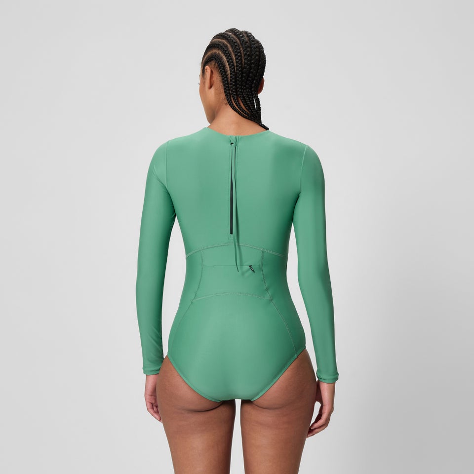 Women's Ocean Flex Long Sleeve Zip Swimsuit Green