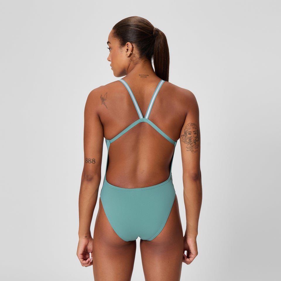 Women's V Class Active Back Swimsuit Storm Green