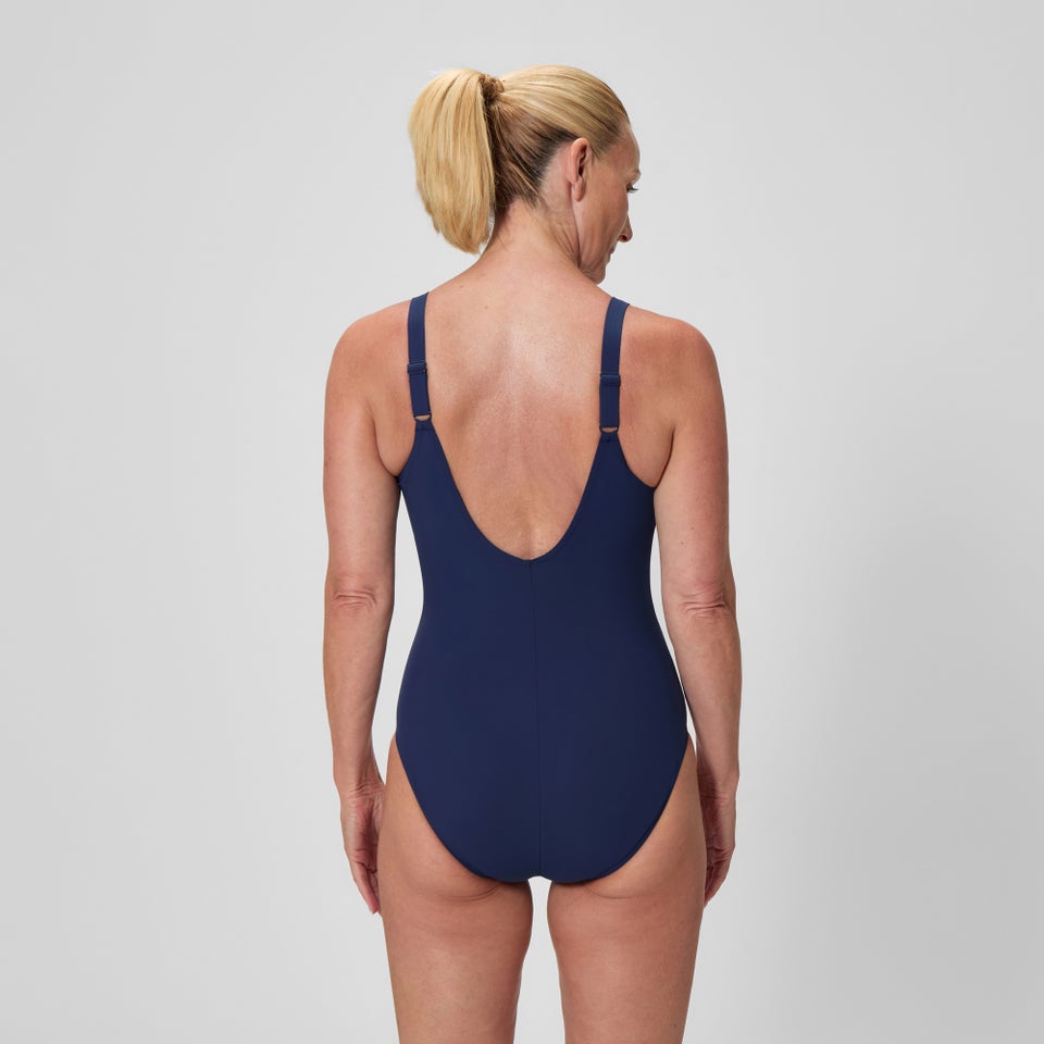Women's Aquanite Solid Swimsuit Navy