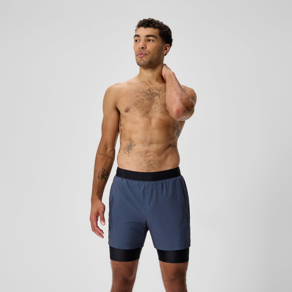 Men's 40.5cm Swim Shorts with Jammer Grey/Black