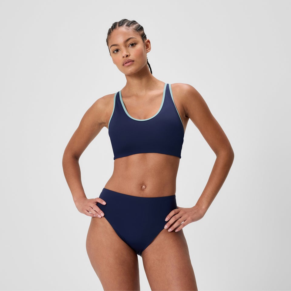 Women's Sculpture Boom Back Bikini Top Navy/Green