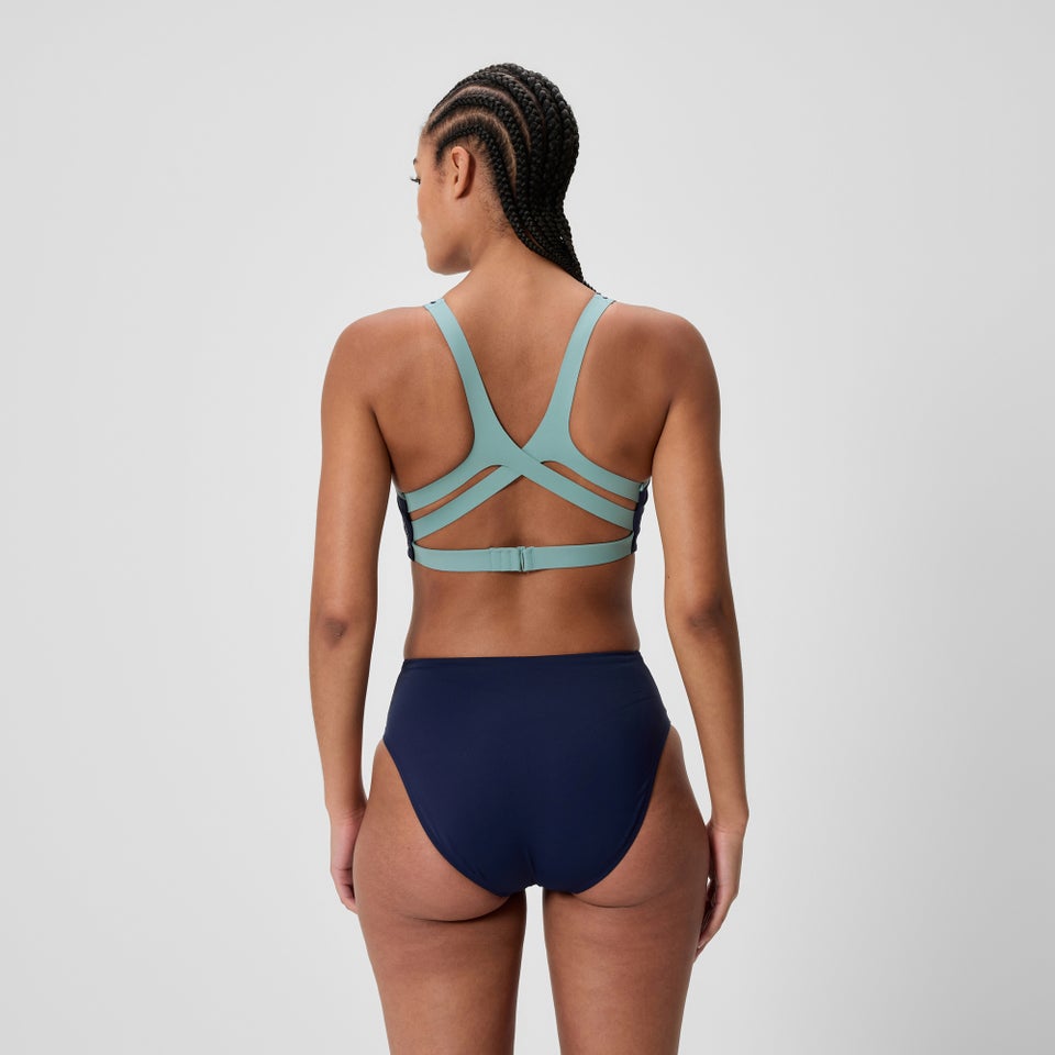 Women's Sculpture Boom Back Bikini Top Navy/Green
