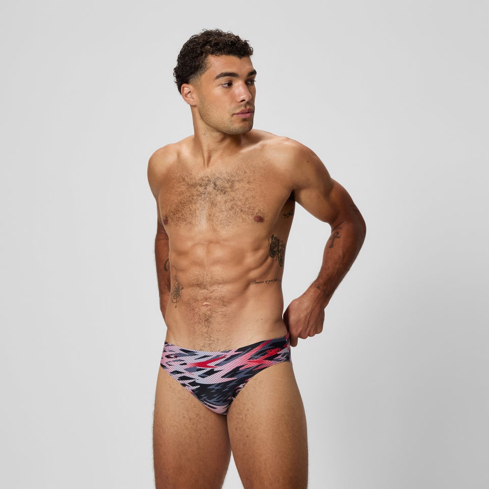 Men's Hyperboom Printed 6cm Brief Black/Red